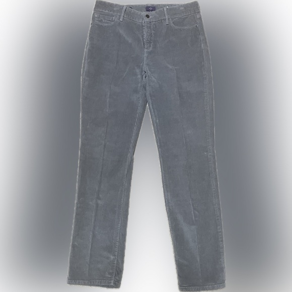 NYDJ Marilyn Straight Women's Gray Corduroy Straight Leg Pants Size 12 - Picture 1 of 10